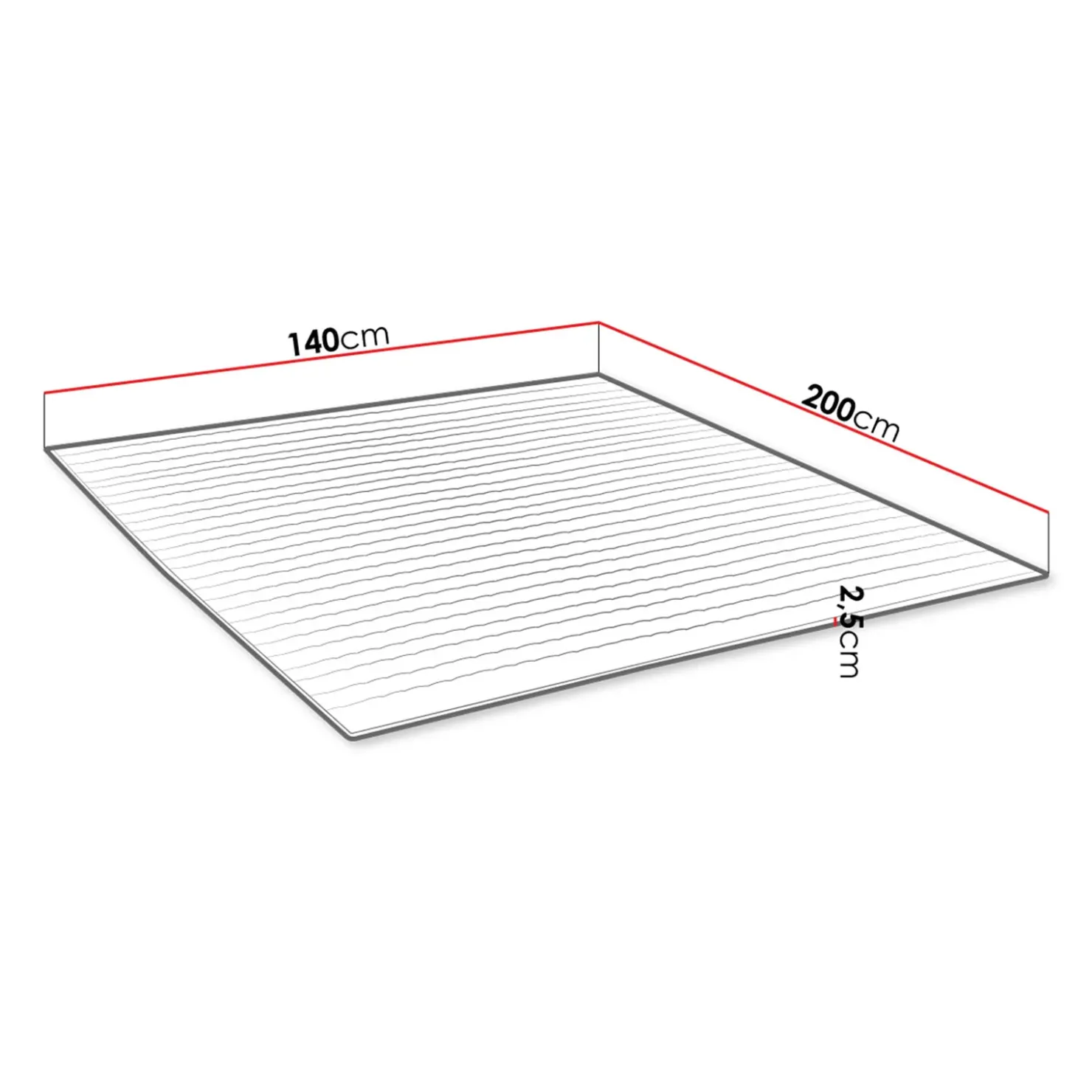 Garnero Arredamenti Topper alla francese 140x200cm trapuntato imbottito con elastici bianco Corsica Best