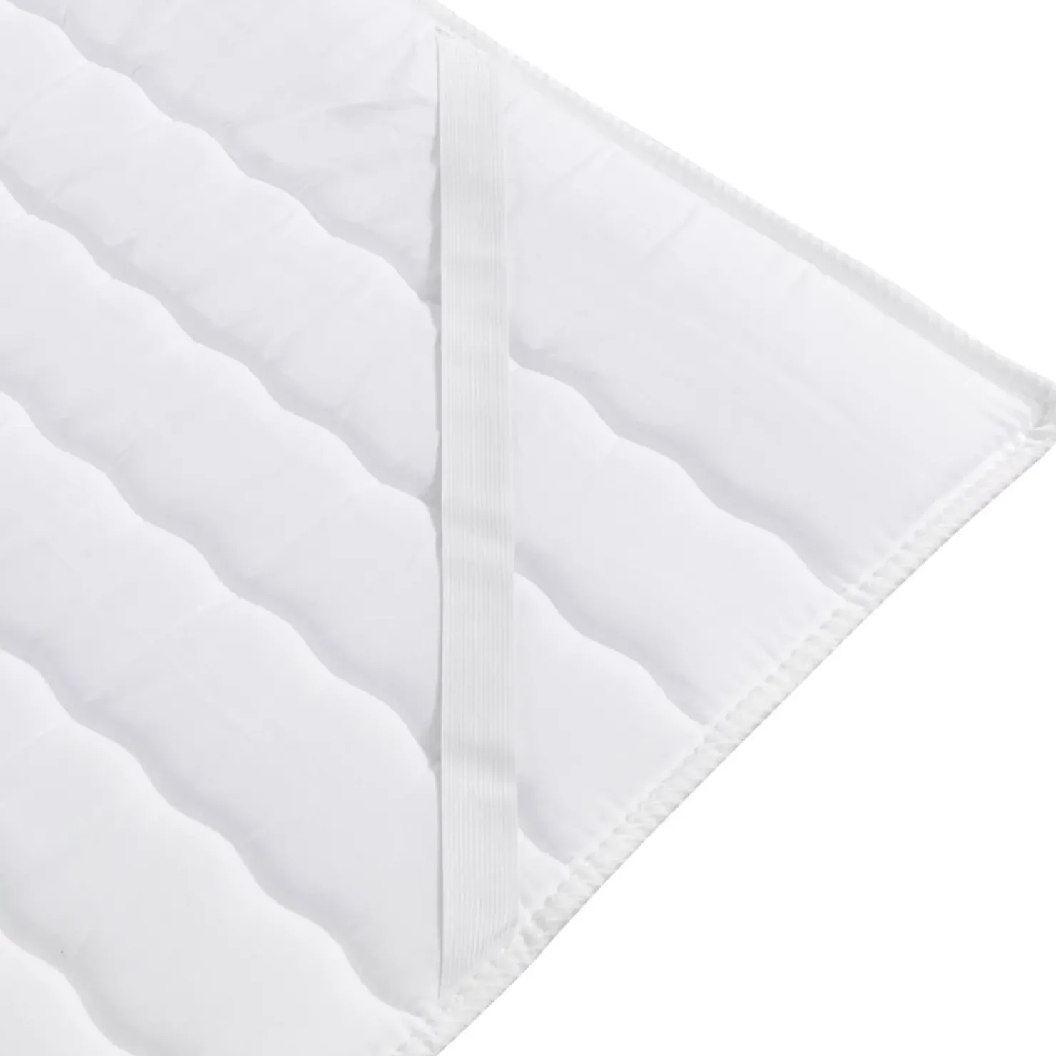 Garnero Arredamenti Topper matrimoniale king size 200x200cm trapuntato imbottito con elastici bianco Corsica