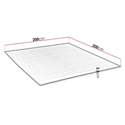 Garnero Arredamenti Topper matrimoniale king size 200x200cm trapuntato imbottito con elastici bianco Corsica