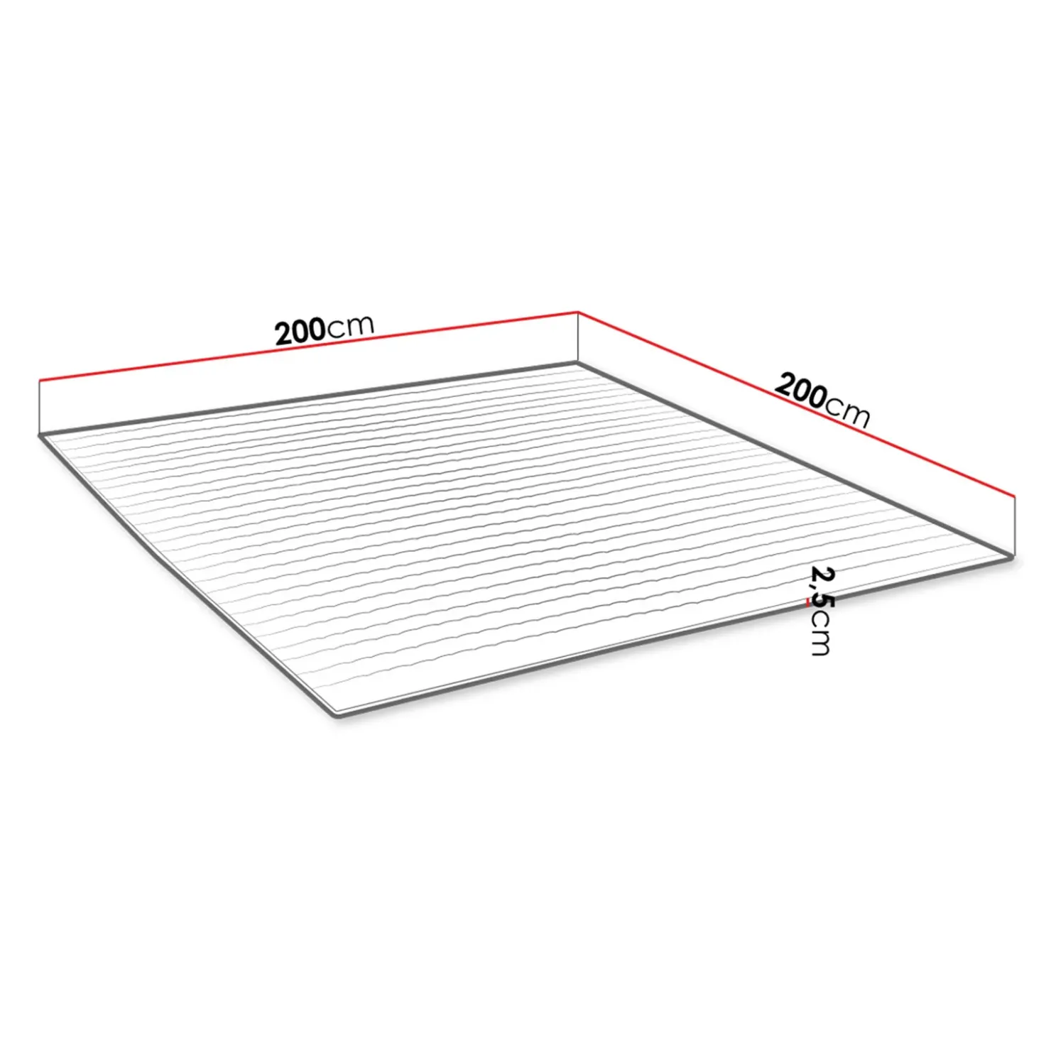 Garnero Arredamenti Topper matrimoniale king size 200x200cm trapuntato imbottito con elastici bianco Corsica