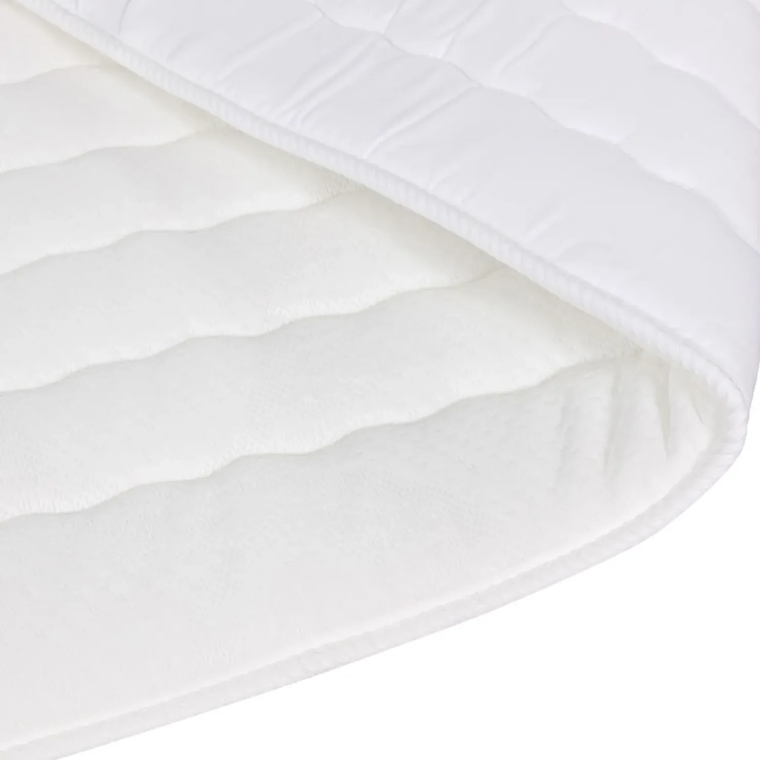 Garnero Arredamenti Topper matrimoniale oversize 180x200cm trapuntato imbottito con elastici bianco Corsica Discount