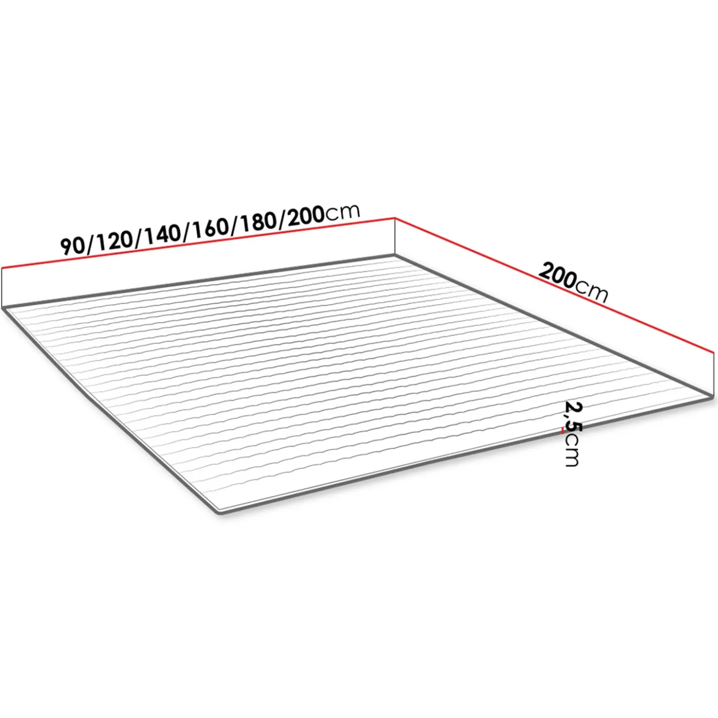 Garnero Arredamenti Topper matrimoniale oversize 180x200cm trapuntato imbottito con elastici bianco Corsica Discount