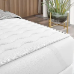 Garnero Arredamenti Topper matrimoniale 160x200cm trapuntato imbottito con elastici bianco Corsica Outlet