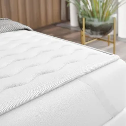 Garnero Arredamenti Topper piazza e mezza 120x200cm trapuntato imbottito con elastici bianco Corsica