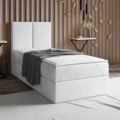 Garnero Arredamenti Topper singolo 90x200cm trapuntato imbottito con elastici bianco Corsica Discount