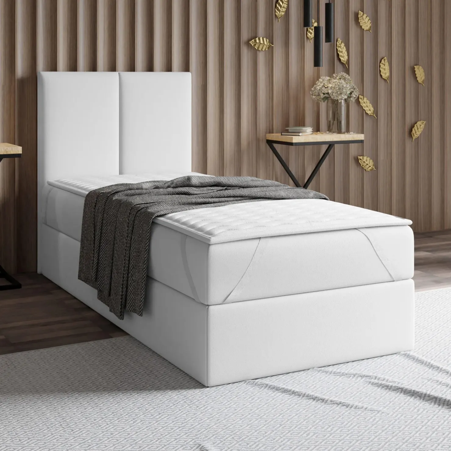 Garnero Arredamenti Topper singolo 80x200cm trapuntato imbottito con elastici bianco Corsica Hot