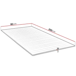 Garnero Arredamenti Topper singolo 80x200cm trapuntato imbottito con elastici bianco Corsica Hot