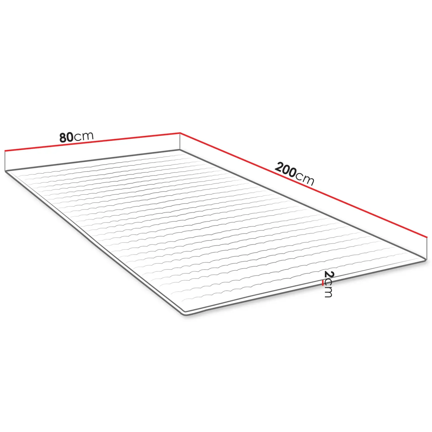 Garnero Arredamenti Topper singolo 80x200cm trapuntato imbottito con elastici bianco Corsica Hot
