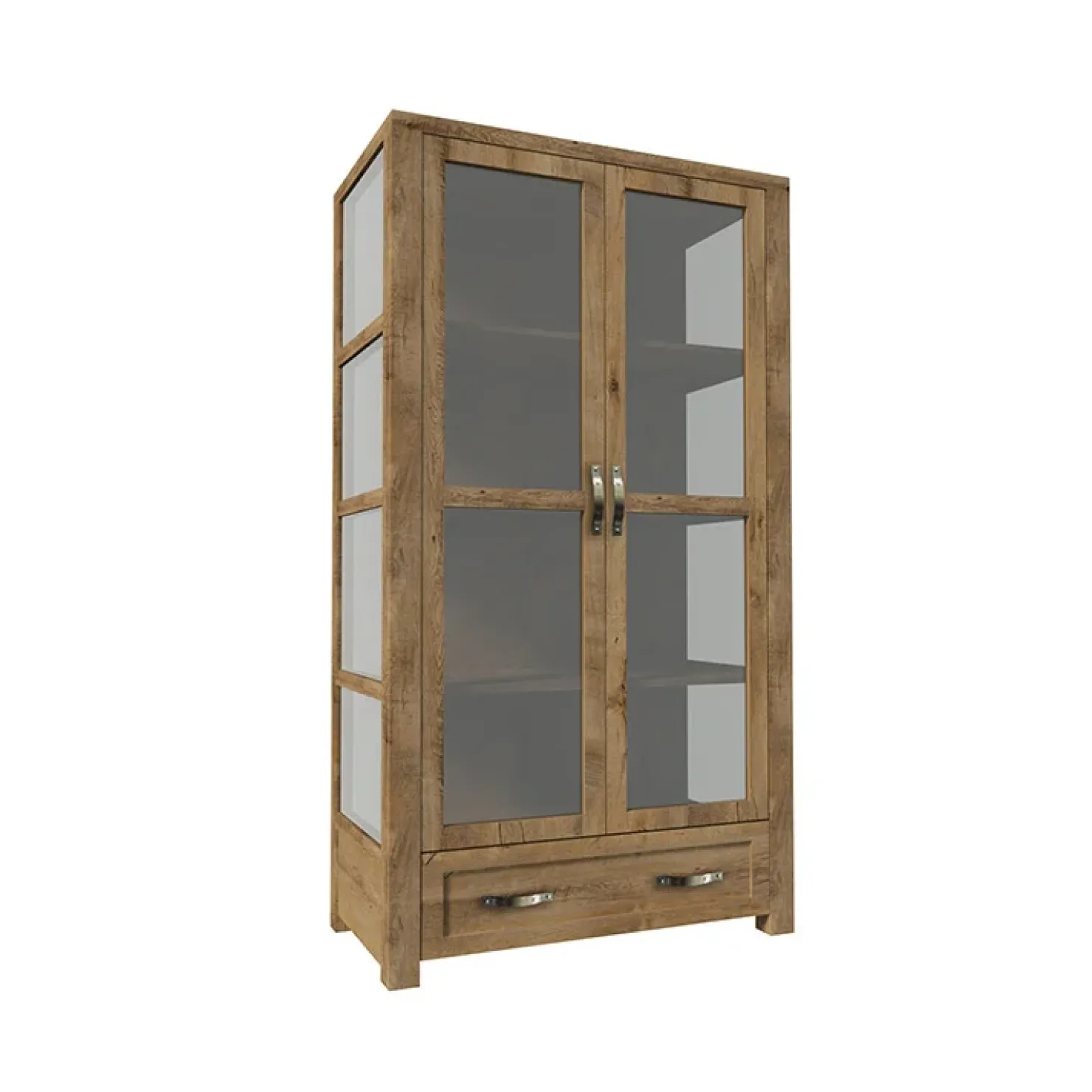 Garnero Arredamenti Vetrina alta 100x186h cm 2 ante con vetro quercia Clyde Sale