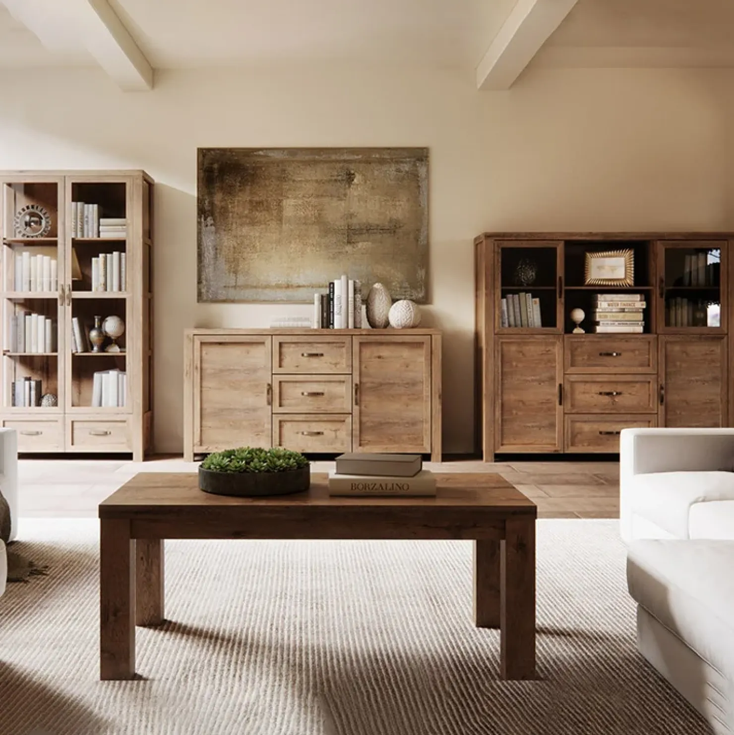 Garnero Arredamenti Vetrina alta 100x186h cm 2 ante con vetro quercia Clyde Sale