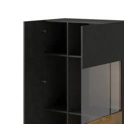Garnero Arredamenti Vetrina bassa 80x139h cm 2 ante destra antracite rovere Bahama