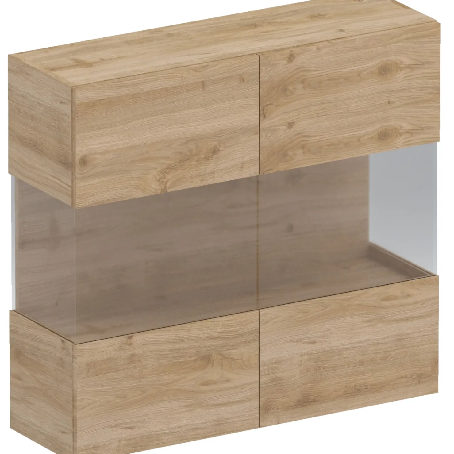 Garnero Arredamenti Vetrina sospesa 95x88h cm 2 ante chiaro Sunset Rovere