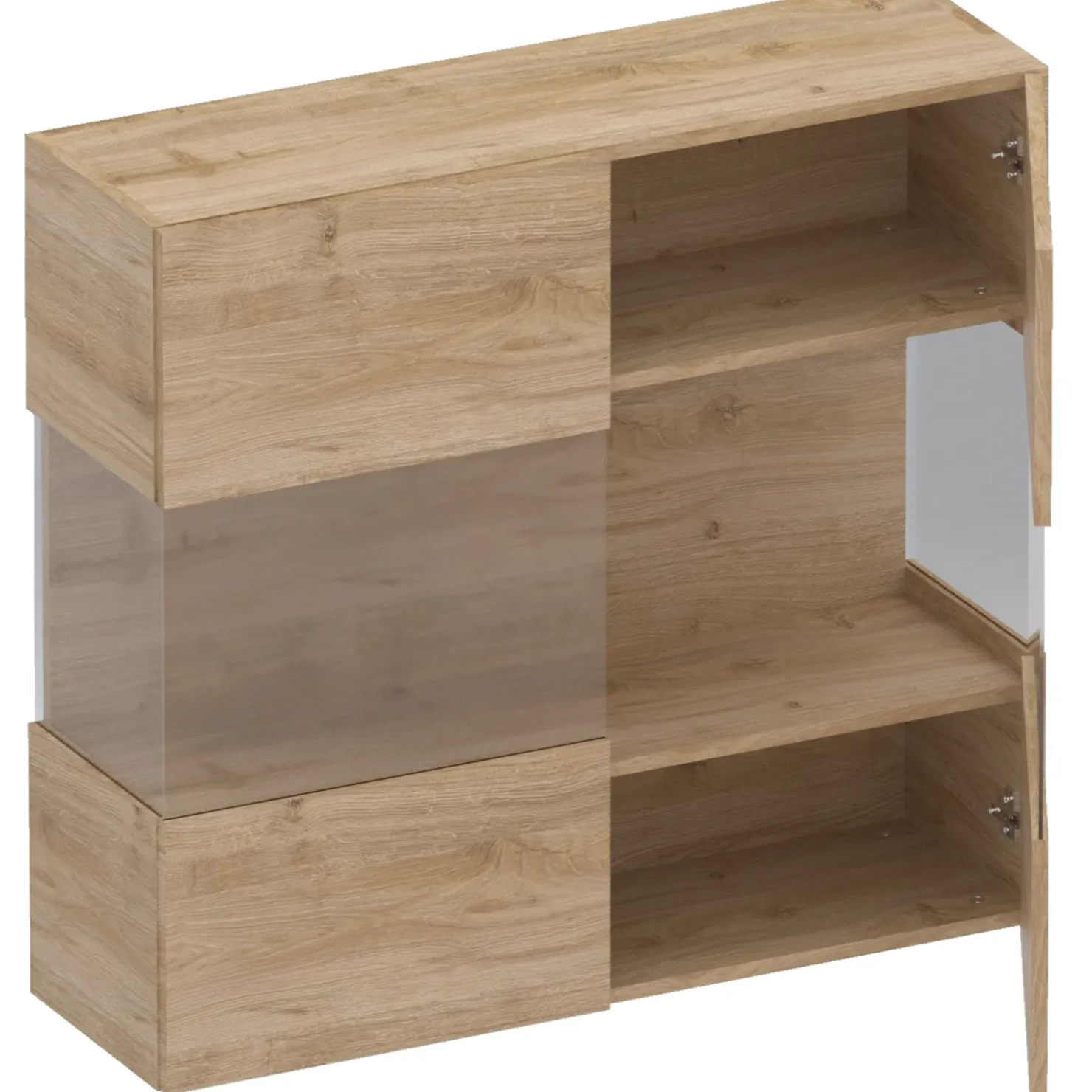 Garnero Arredamenti Vetrina sospesa 95x88h cm 2 ante chiaro Sunset Rovere