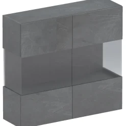 Garnero Arredamenti Vetrina sospesa 95x88h cm 2 ante Sunset Antracite Online