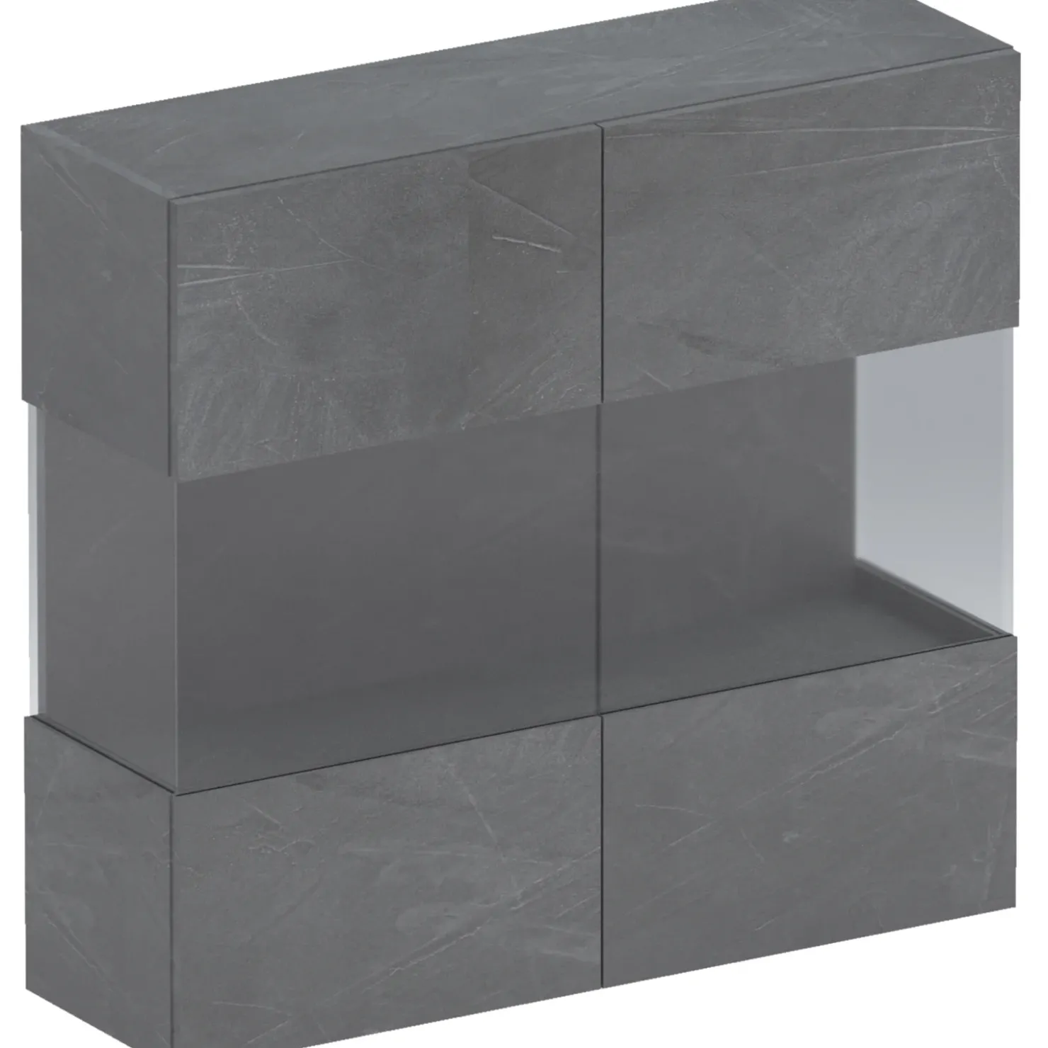 Garnero Arredamenti Vetrina sospesa 95x88h cm 2 ante Sunset Antracite Online