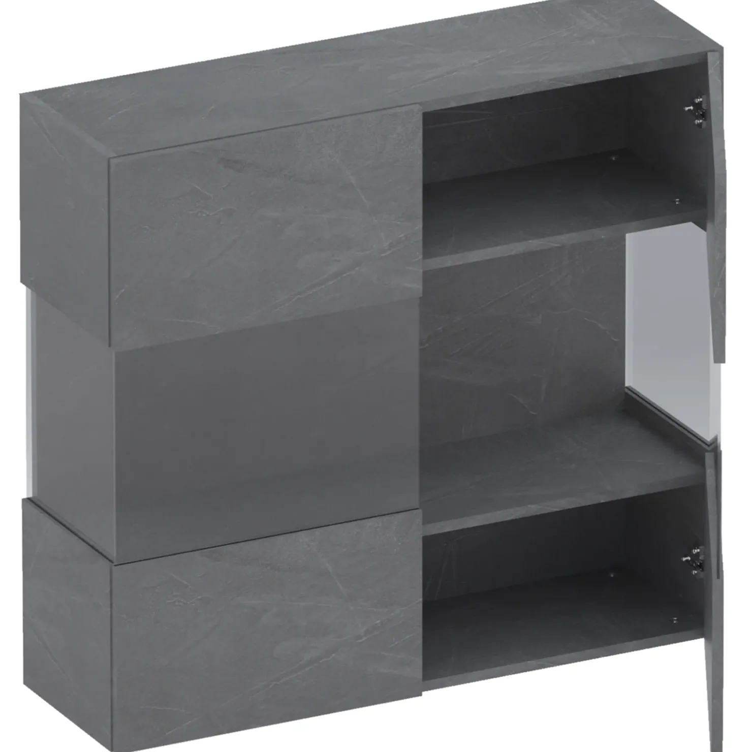 Garnero Arredamenti Vetrina sospesa 95x88h cm 2 ante Sunset Antracite Online