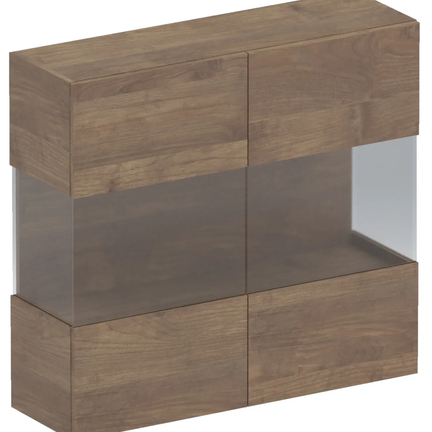 Garnero Arredamenti Vetrina sospesa 95x88h cm 2 ante rovere scuro Sunset Noce Online