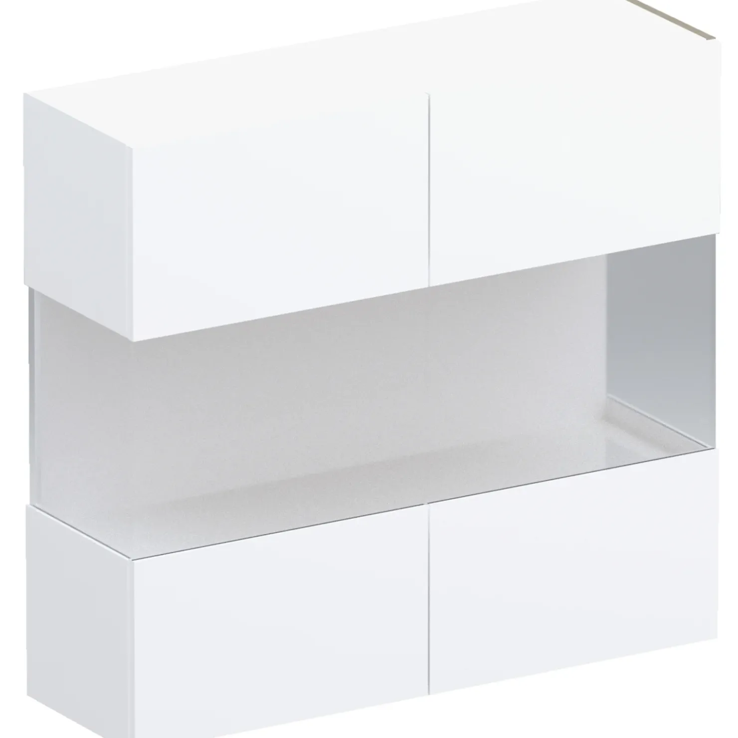 Garnero Arredamenti Vetrina sospesa 95x88h cm 2 ante Sunset Bianco Lucido