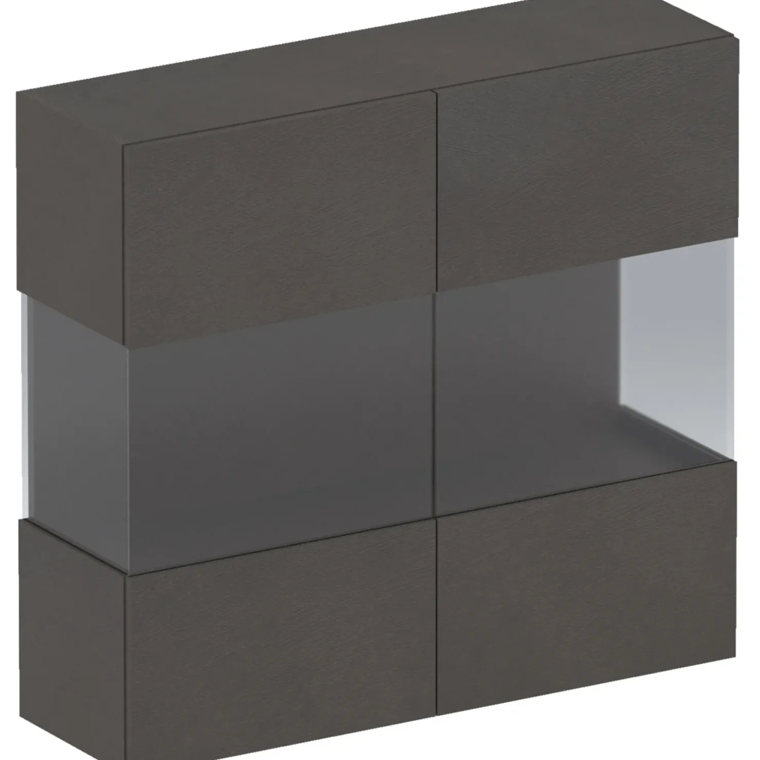 Garnero Arredamenti Vetrina sospesa 95x88h cm 2 ante nero Sunset Ossido Outlet
