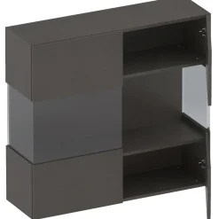 Garnero Arredamenti Vetrina sospesa 95x88h cm 2 ante nero Sunset Ossido Outlet