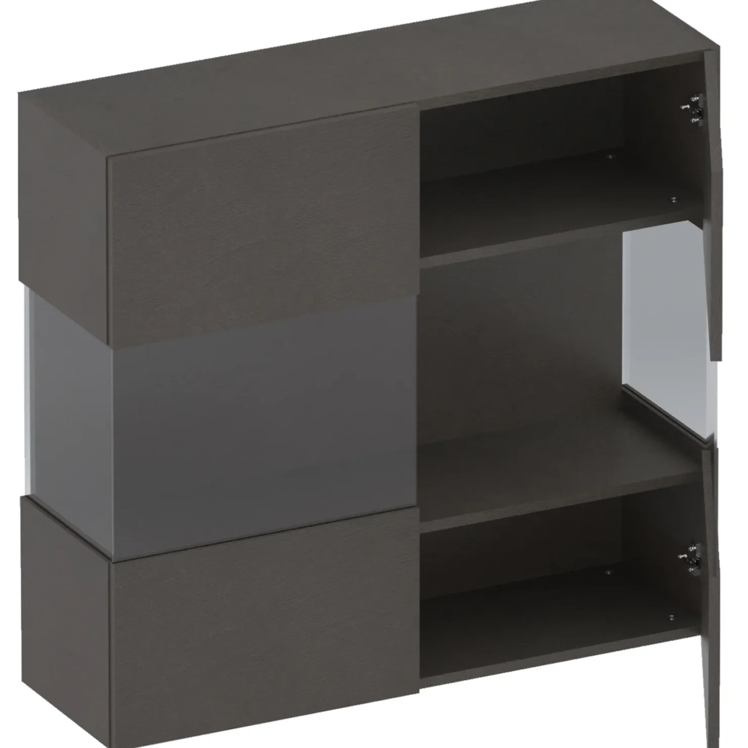 Garnero Arredamenti Vetrina sospesa 95x88h cm 2 ante nero Sunset Ossido Outlet
