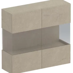 Garnero Arredamenti Vetrina sospesa 95x88h cm 2 ante Sunset Tortora New