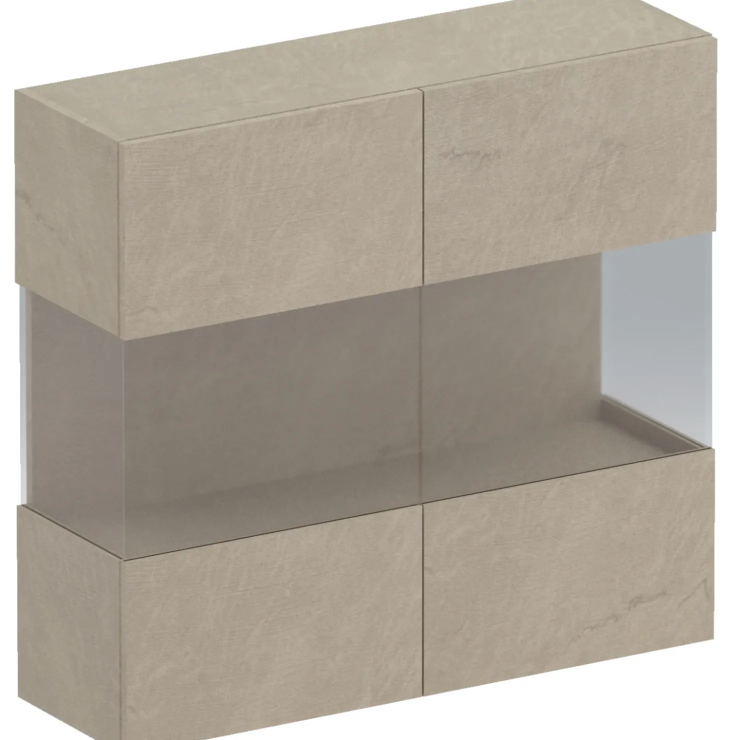 Garnero Arredamenti Vetrina sospesa 95x88h cm 2 ante Sunset Tortora New