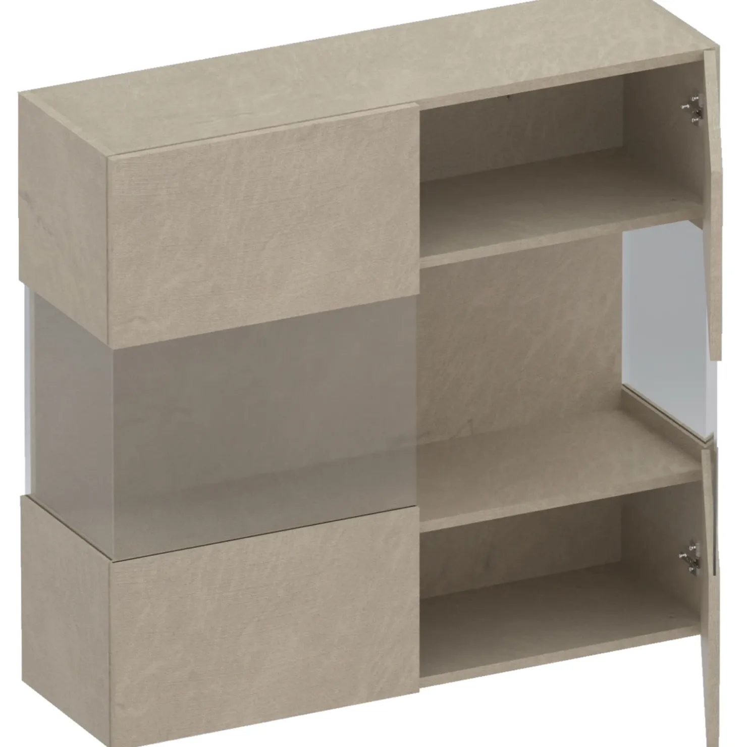 Garnero Arredamenti Vetrina sospesa 95x88h cm 2 ante Sunset Tortora New