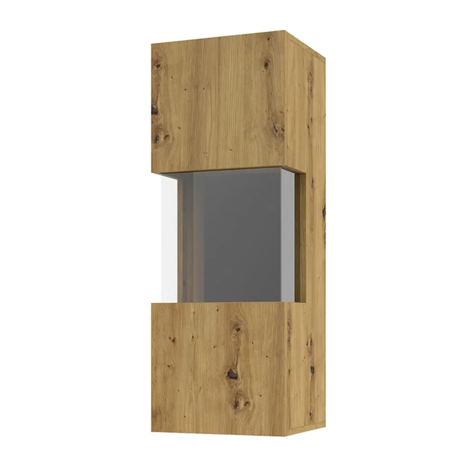 Garnero Arredamenti Vetrina sospesa 36x95h cm da parete nero Fusion Rovere Hot