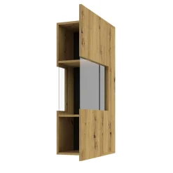 Garnero Arredamenti Vetrina sospesa 36x95h cm da parete nero Fusion Rovere Hot