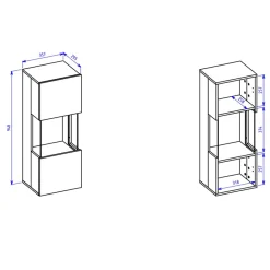 Garnero Arredamenti Vetrina sospesa 36x95h cm da parete bianco rovere Fusion Bianco Opaco Best