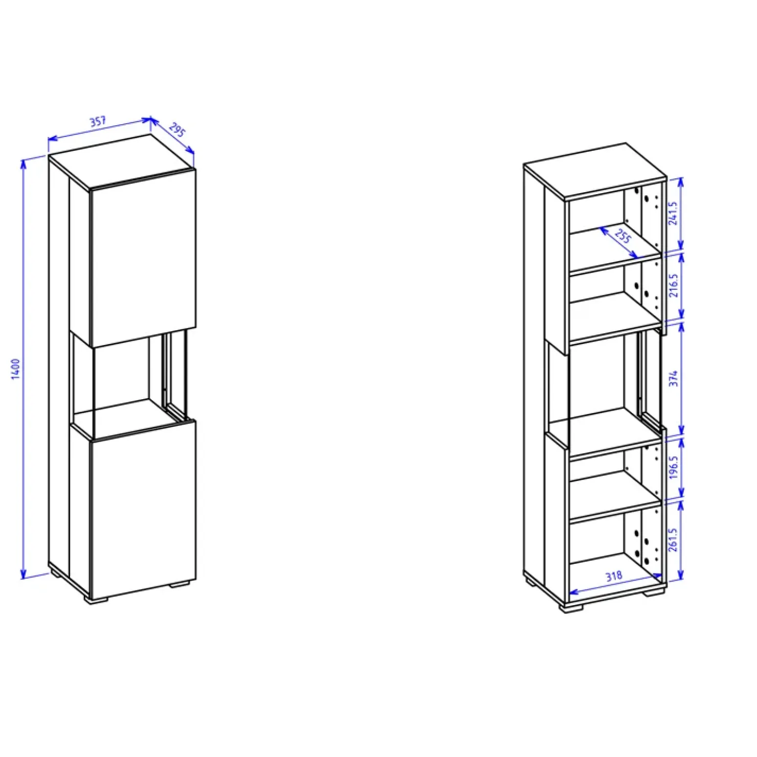 Garnero Arredamenti Vetrina sospesa 36x140h cm da parete nero Fusion Rovere
