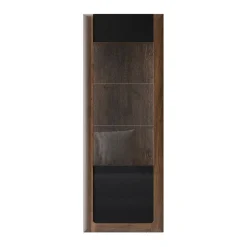 Garnero Arredamenti Vetrina 73x200h cm 1 anta 5 ripiani noce nero lucido Jumbo Nero Lucido - Noce Online