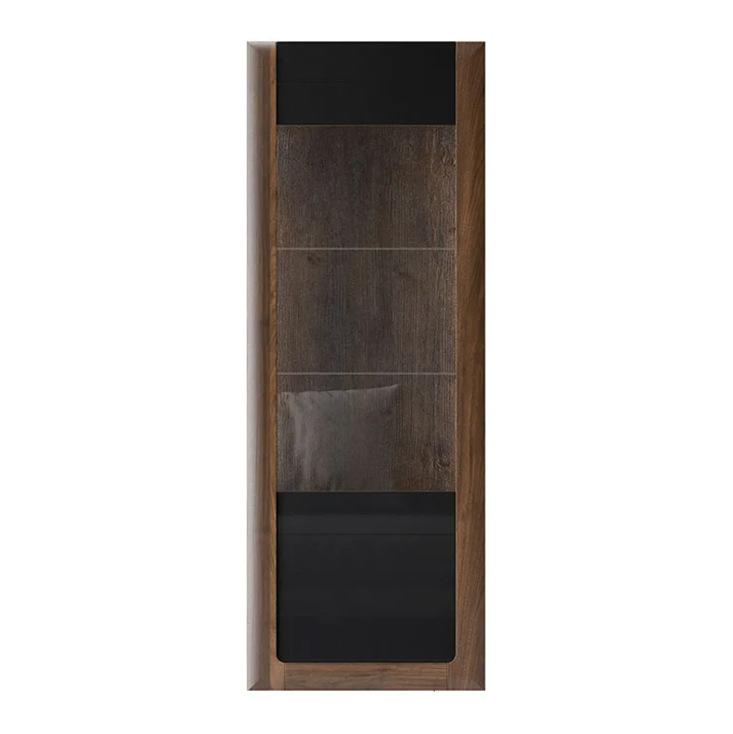 Garnero Arredamenti Vetrina 73x200h cm 1 anta 5 ripiani noce nero lucido Jumbo Nero Lucido - Noce Online