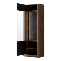 Garnero Arredamenti Vetrina 73x200h cm 1 anta 5 ripiani noce nero lucido Jumbo Nero Lucido - Noce Online