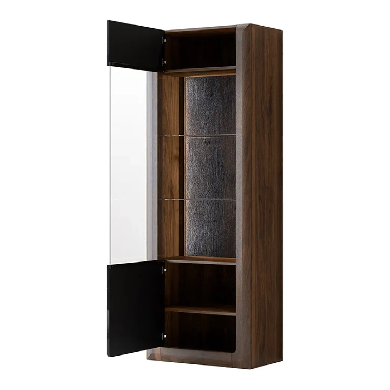 Garnero Arredamenti Vetrina 73x200h cm 1 anta 5 ripiani noce nero lucido Jumbo Nero Lucido - Noce Online