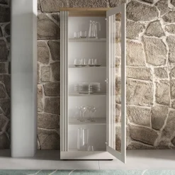 Garnero Arredamenti Vetrina 72x192h cm 1 anta 5 vani rovere bianco frassinato Armonia Best