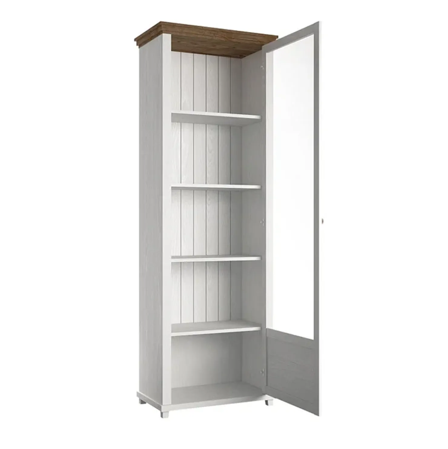 Garnero Arredamenti Vetrina 71x200h cm 1 anta destra rovere Texel Bianco Frassinato Online