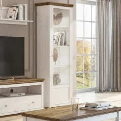 Garnero Arredamenti Vetrina 71x200h cm 1 anta destra rovere Texel Bianco Frassinato Online