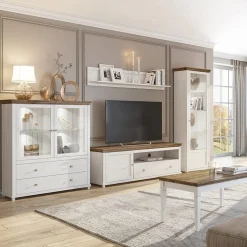 Garnero Arredamenti Vetrina 71x200h cm 1 anta destra rovere Texel Bianco Frassinato Online