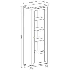 Garnero Arredamenti Vetrina 71x200h cm 1 anta destra soggiorno quercia Texel Verde Discount