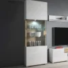 Garnero Arredamenti Vetrina 60x204h cm 1 anta moderna bianco lucido rovere Tahiti Best