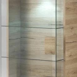 Garnero Arredamenti Vetrina 60x204h cm 1 anta moderna bianco lucido rovere Tahiti Best