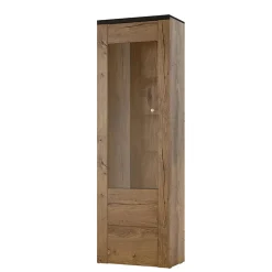 Garnero Arredamenti Vetrina 65x206h cm 1 anta moderna quercia rovere grigio Paloma 2 Rovere - Antracite Outlet