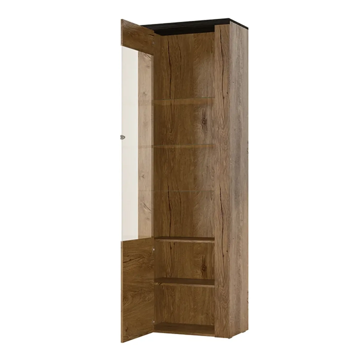 Garnero Arredamenti Vetrina 65x206h cm 1 anta moderna quercia rovere grigio Paloma 2 Rovere - Antracite Outlet