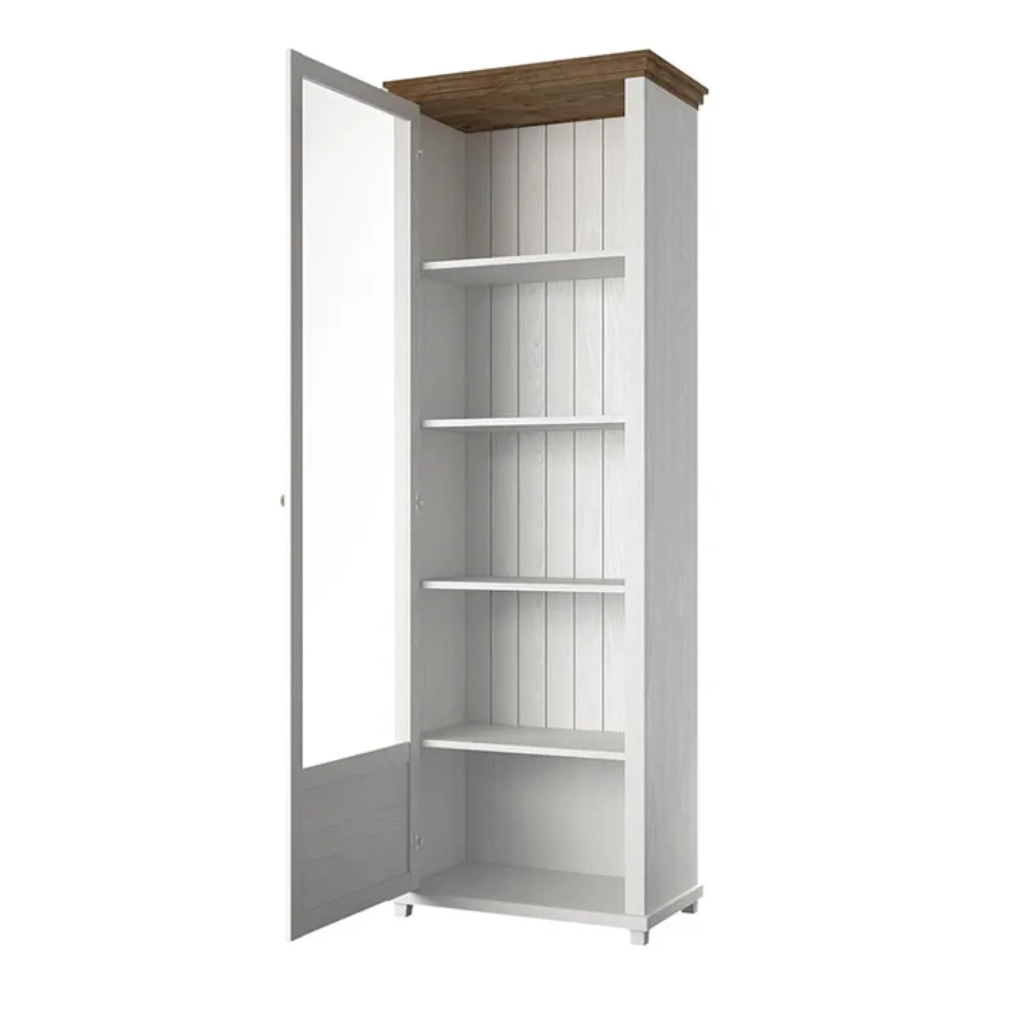 Garnero Arredamenti Vetrina 71x200h cm 1 anta sinistra rovere Texel Bianco Frassinato Sale