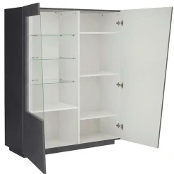 Garnero Arredamenti Vetrina 120x146h cm 2 ante moderna Candia Gihome® Ossido Sale