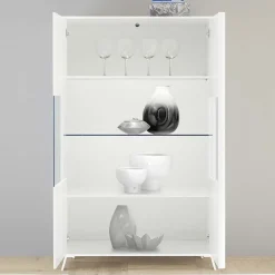 Garnero Arredamenti Vetrina 104x174h cm 2 ante moderna Tosca Bianco Lucido