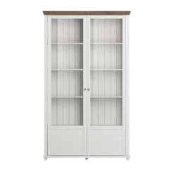 Garnero Arredamenti Vetrina 126x200h cm 2 ante soggiorno rovere Texel Bianco Frassinato Best