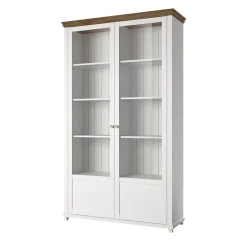 Garnero Arredamenti Vetrina 126x200h cm 2 ante soggiorno rovere Texel Bianco Frassinato Best